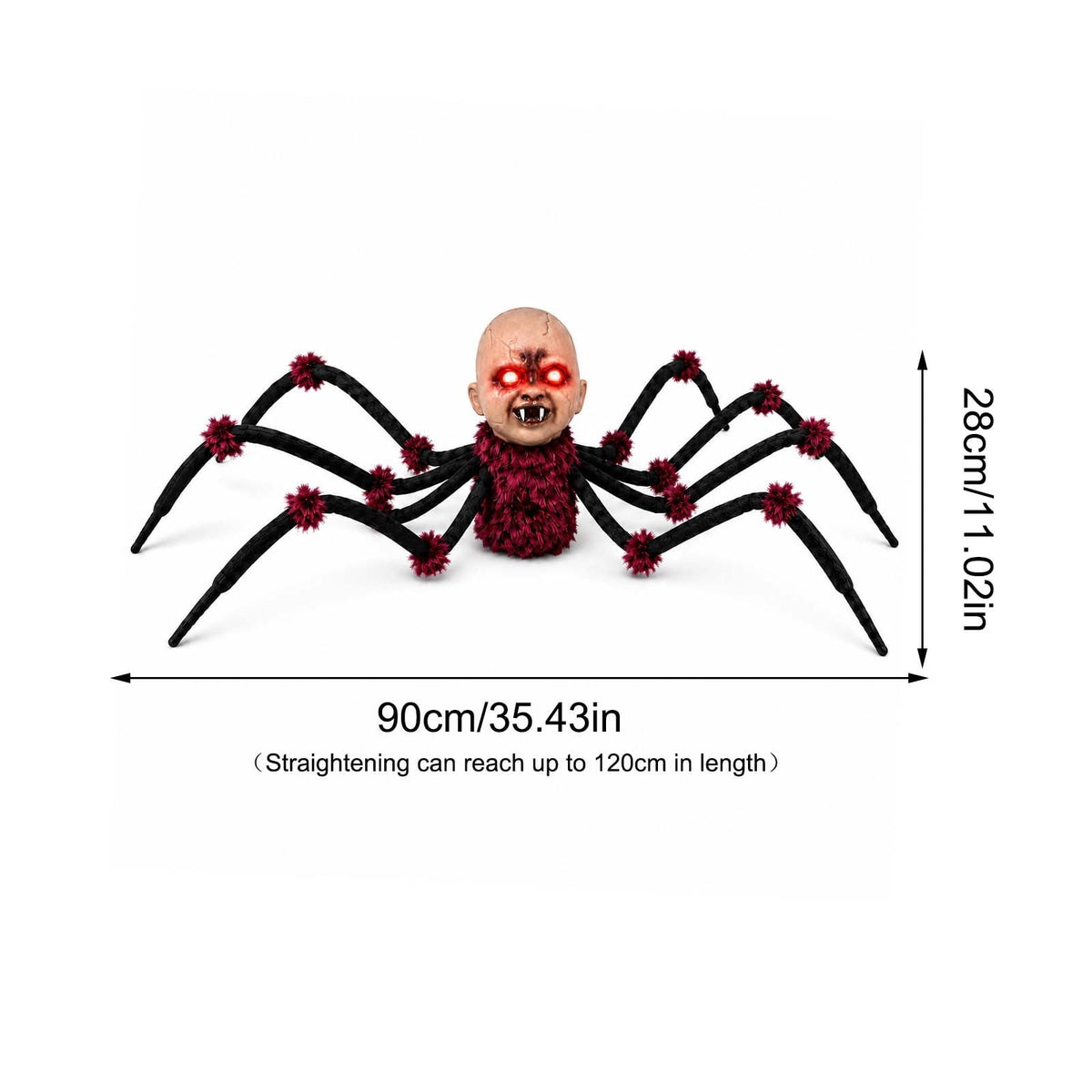 ShengapQ Halloween Animated Creepy Head Prop, Touch Activated Walking Horror Toy, Flashing Red Eyes, Scary Sounds, Indoor Outdoor Decoration, Prank Toy for Halloween Party