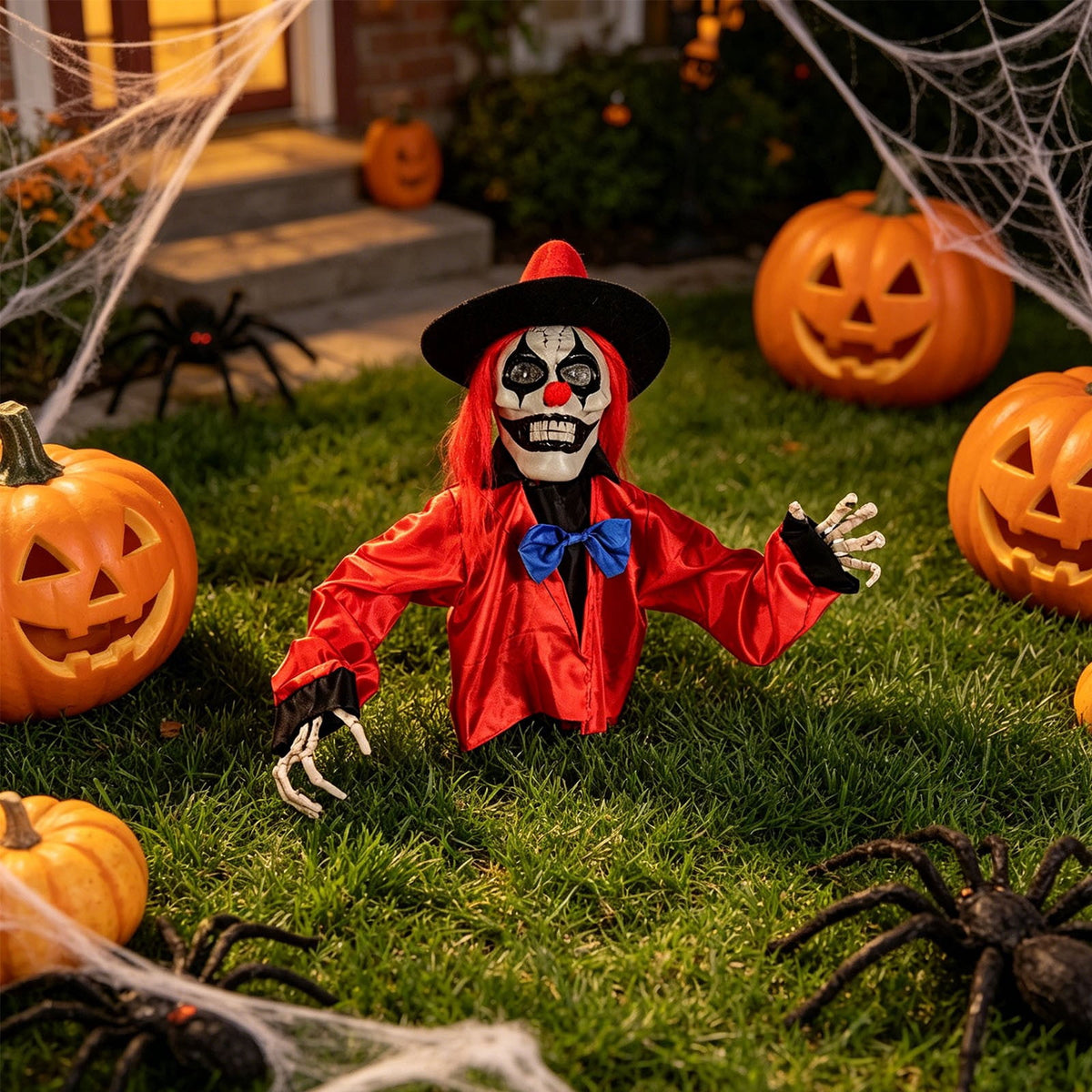 Halloween Decoration Indoor Outdoor Clearance, Activated Light Up Clown Stake Halloween Glowing Sounding Clown Yard DecorWaterproof Animated Scary Clown Ground Stake For Outdoor Patio Garden