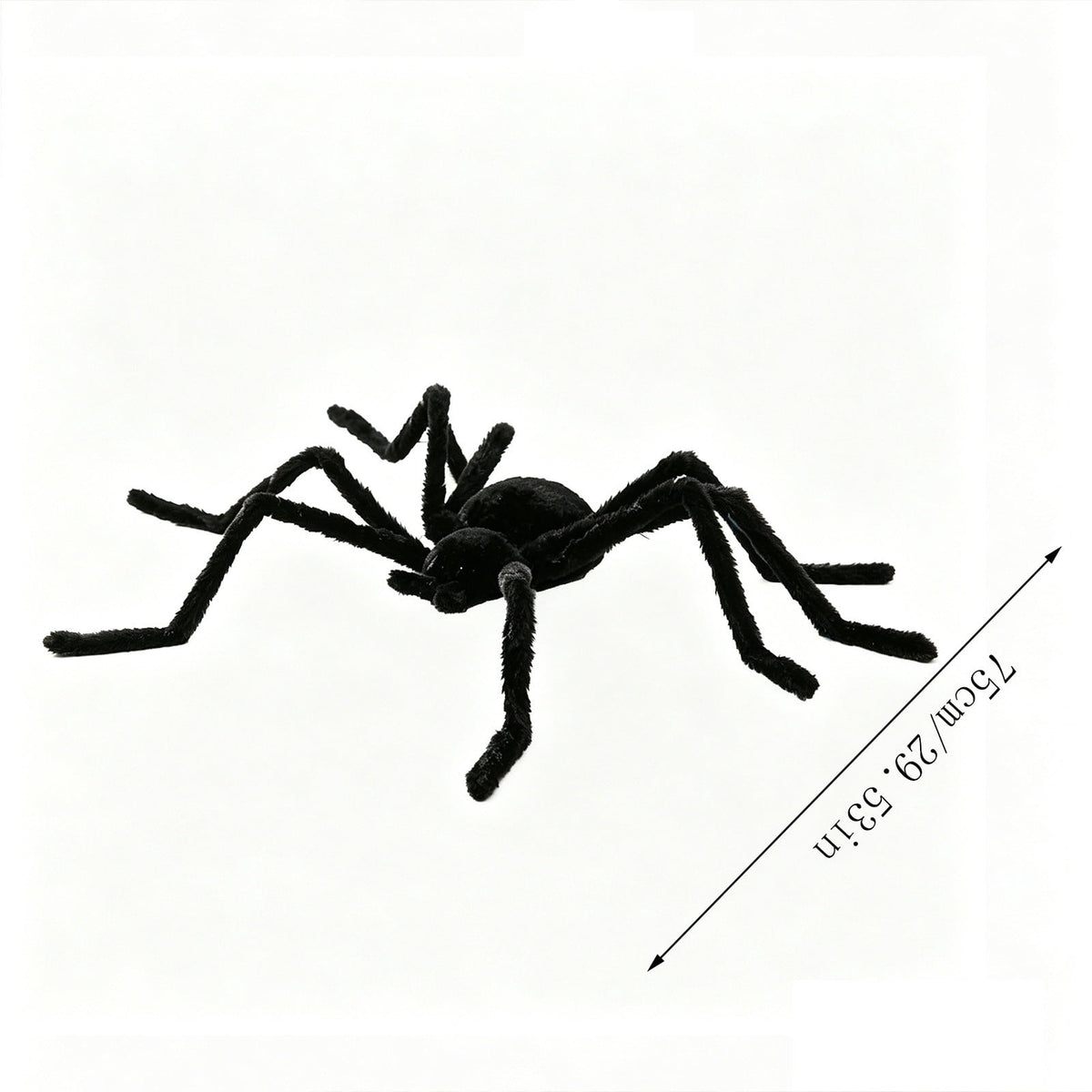 Qocolcyl 29.5in Voice Activated Giant Black Furry Spider Halloween Decor, Sound Controlled Crawling Plastic Spider Toy, Spooky Animated Prop for Indoor Outdoor Yard Bar Party Holiday Decor Gift