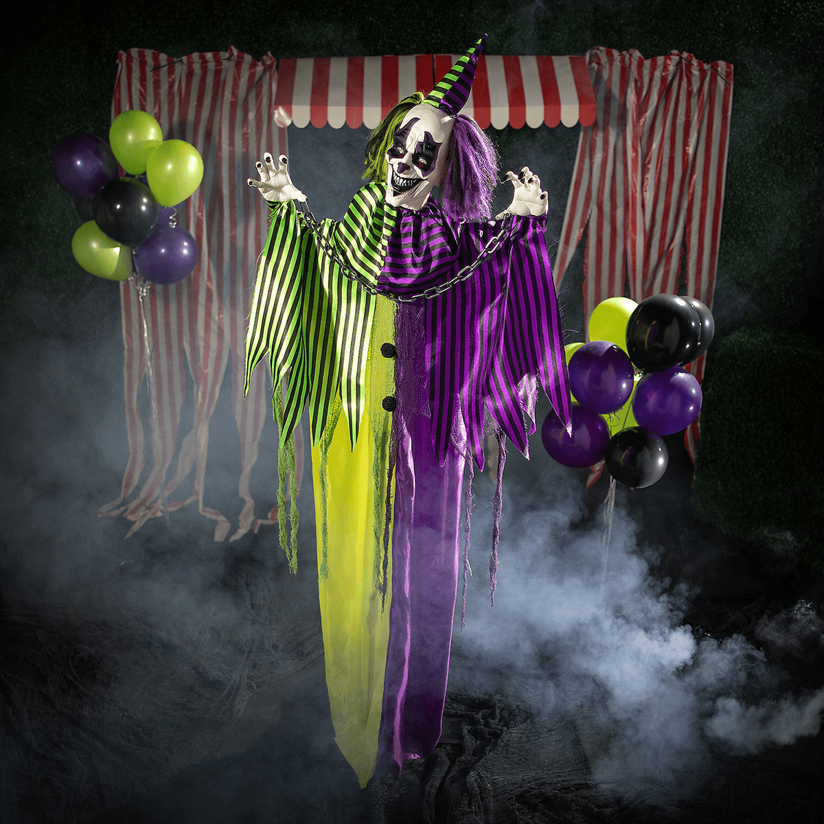 Fun Express Animated Standing Scary Clown Halloween Decoration