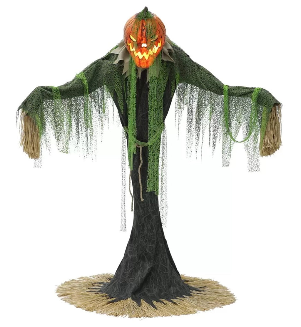 Halloween 7ft Animated Pumpkin Scarecrow with Music and Lights