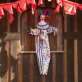 4 Ft. Hanging Clown with Multicolored Hair Animated Prop Halloween Decoration