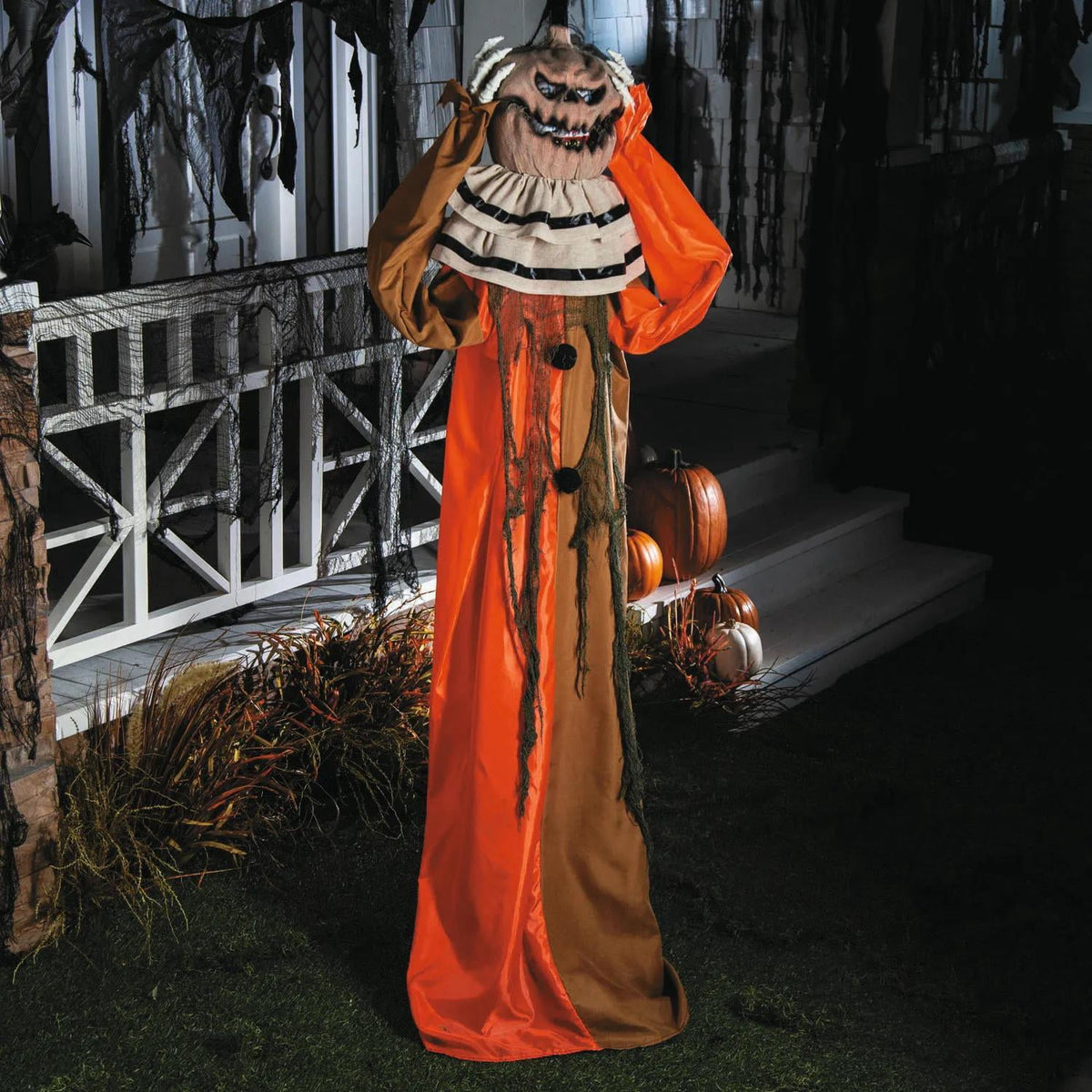 ATC 5 Ft. 10" Animated Standing Pop-Up Pumpkin Man Halloween Decoration