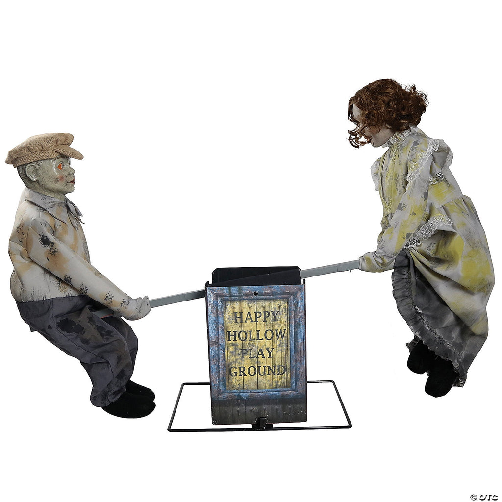 Seasonal Visions Animated See-Saw Dolls Halloween Decoration - 36 in x 48 in