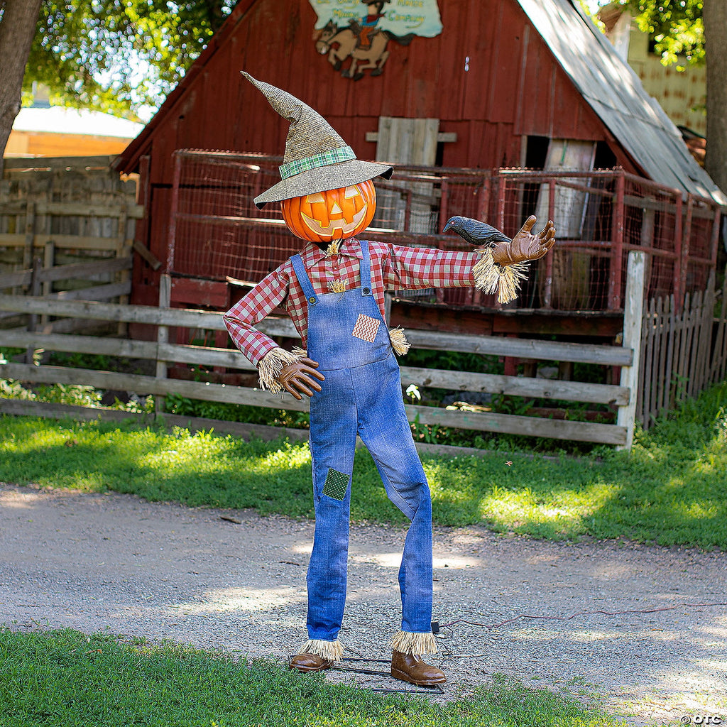 Seasonal Visions Animated Whimsical Scarecrow Halloween Decoration - 6 ft