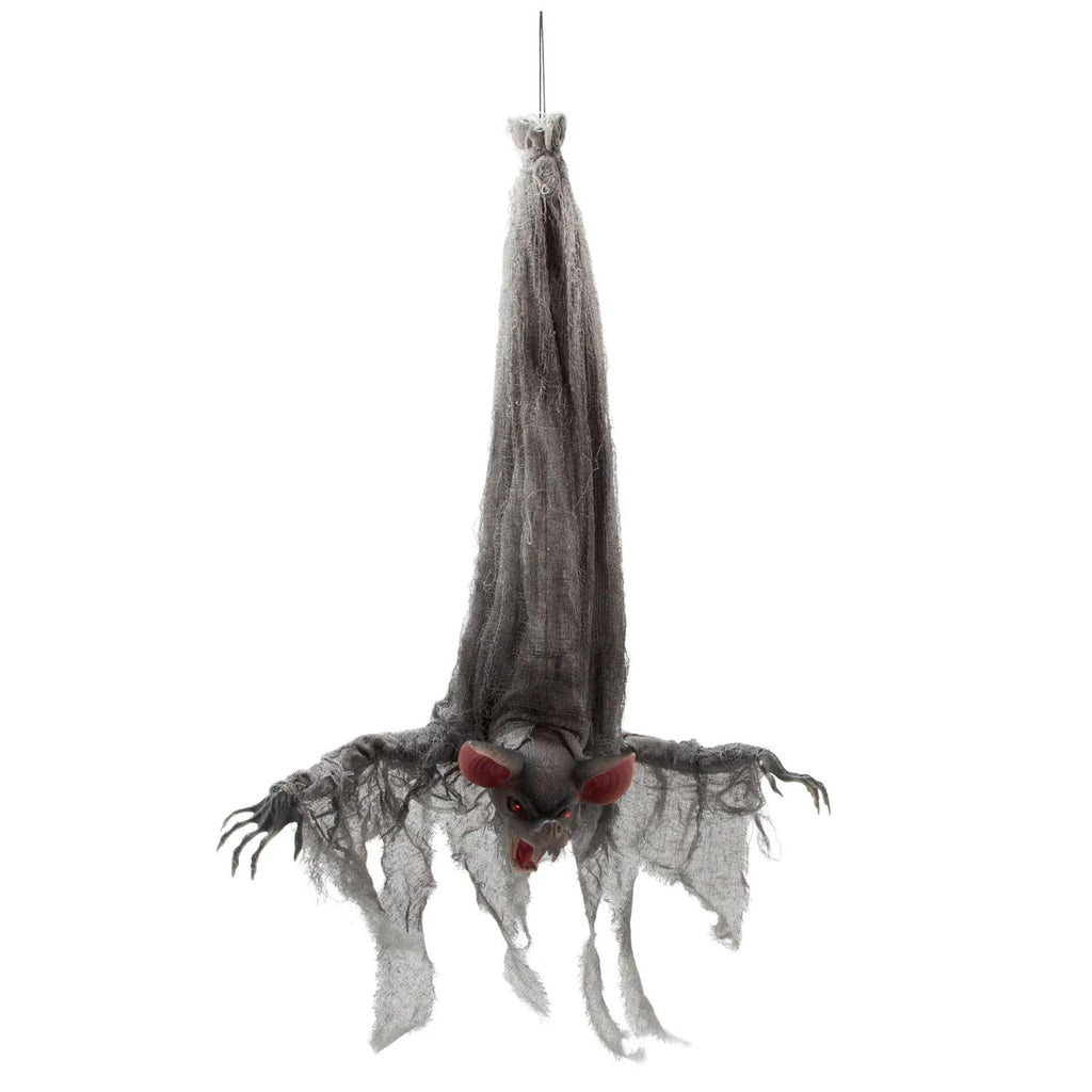 ATC Animated Light-Up Upside-Down Gray Bat Halloween Decoration - Gray One Size Fits Most