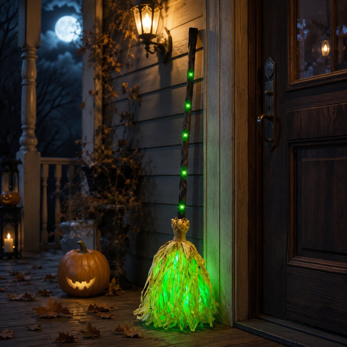 Magical Dancing Witch Broom with Weird Sounds, Moving Indoor Witch Broomstick Toy, Animated Halloween Prop, Novelty Toy for Halloween Party Halloween Decor